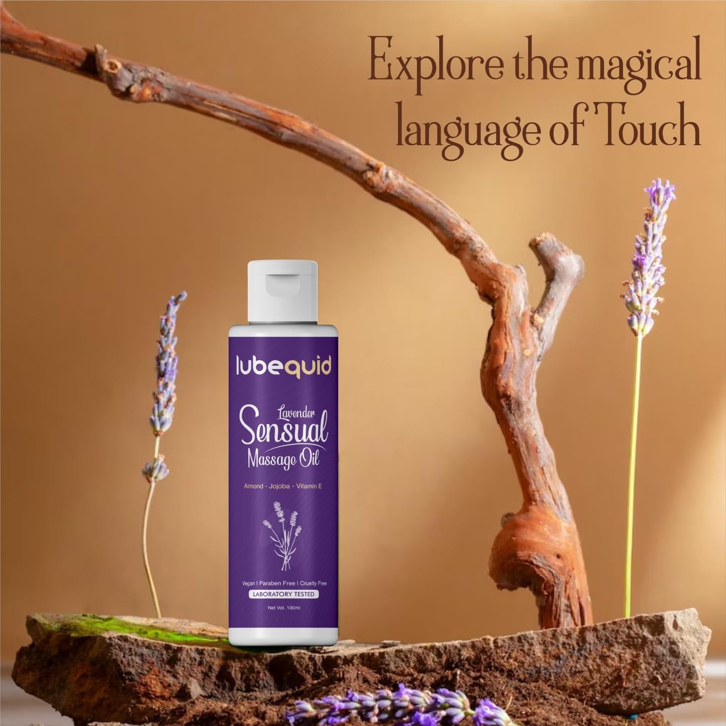 Lavender Sensual Massage Oil for Couples - Alluring Tropical Full Body Massage Oil for Date Night and Nourishing Body Moisturizer