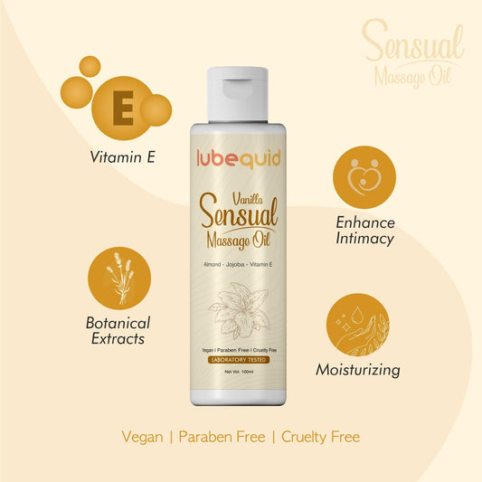 Vanilla Sensual Massage Oil for Couples - Alluring Tropical Full Body Massage Oil for Date Night and Nourishing Body Moisturizer