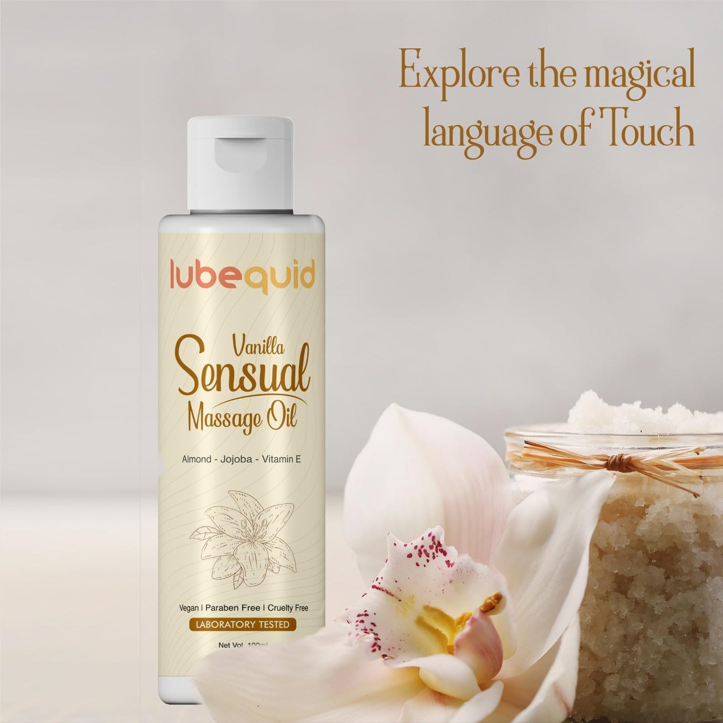 Vanilla Sensual Massage Oil for Couples - Alluring Tropical Full Body Massage Oil for Date Night and Nourishing Body Moisturizer