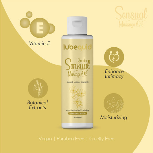 Jasmine Sensual Massage Oil for Couples - Alluring Tropical Full Body Massage Oil for Date Night and Nourishing Body Moisturizer