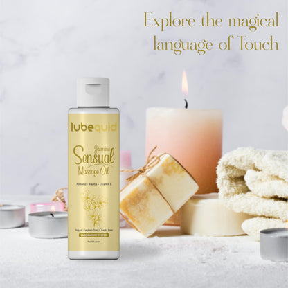 Jasmine Sensual Massage Oil for Couples - Alluring Tropical Full Body Massage Oil for Date Night and Nourishing Body Moisturizer