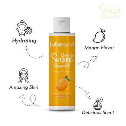 Mango Sensual Massage Oil for Couples - Alluring Tropical Full Body Massage Oil for Date Night and Nourishing Body Moisturizer