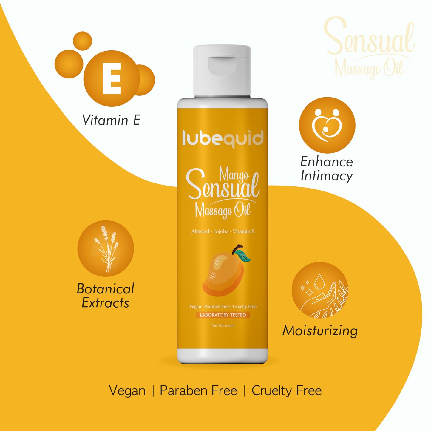 Mango Sensual Massage Oil for Couples - Alluring Tropical Full Body Massage Oil for Date Night and Nourishing Body Moisturizer