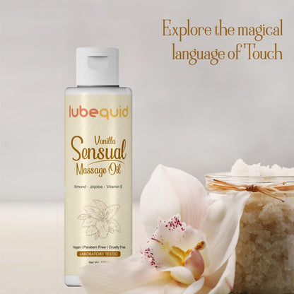 Vanilla Sensual Massage Oil for Couples - Alluring Tropical Full Body Massage Oil for Date Night and Nourishing Body Moisturizer