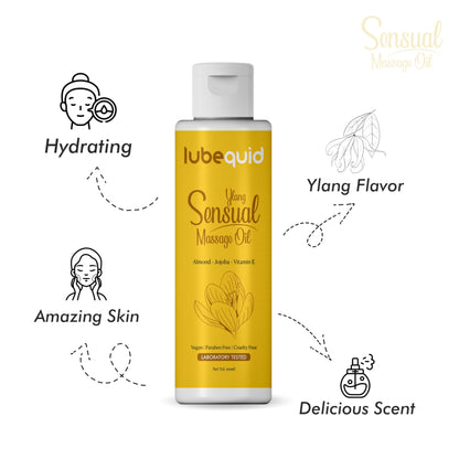 Ylang Sensual Massage Oil for Couples - Alluring Tropical Full Body Massage Oil for Date Night and Nourishing Body Moisturizer
